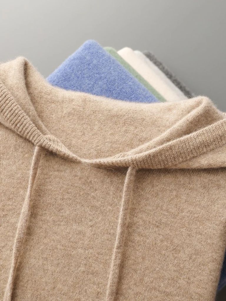 100% Cashmere Hooded Sweater - Crown & Cuff