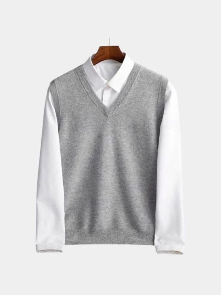 100% Merino Wool Sweater Vest - Crown & Cuff