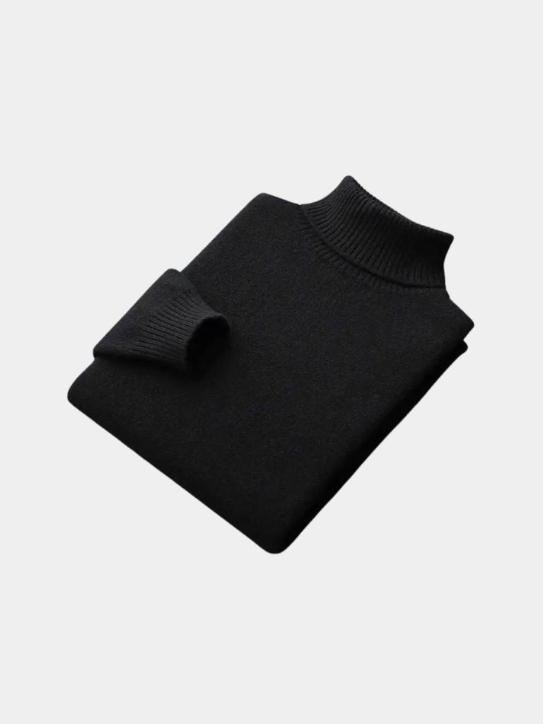 100% Merino Wool Turtleneck Sweater - Crown & Cuff