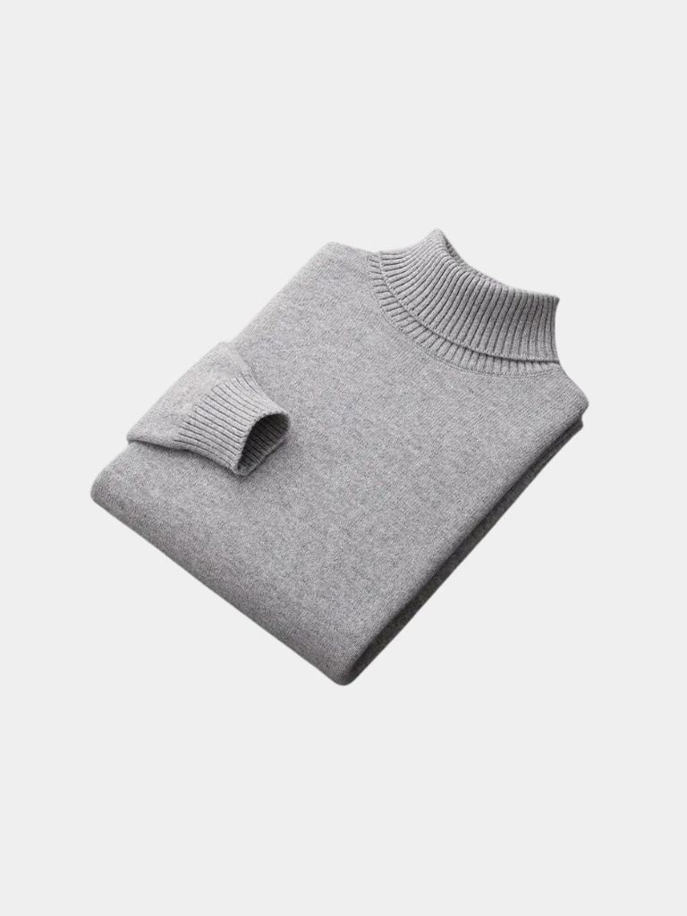 100% Merino Wool Turtleneck Sweater - Crown & Cuff