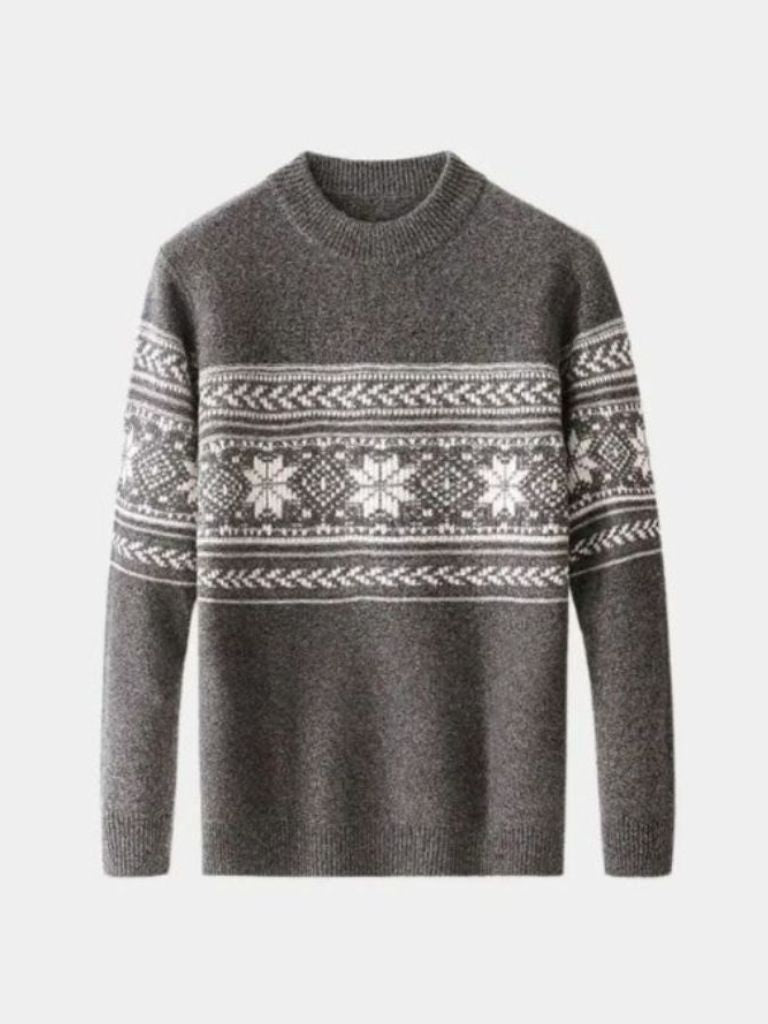 100% Wool Fair Isle Pullover Sweater Jumper - Crown & Cuff
