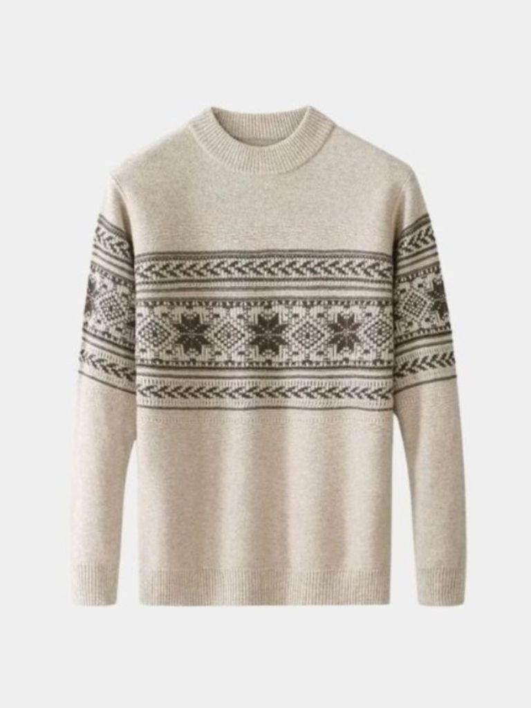 100% Wool Fair Isle Pullover Sweater Jumper - Crown & Cuff