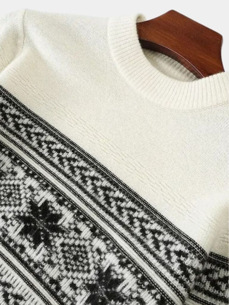 100% Wool Fair Isle Pullover Sweater Jumper - Crown & Cuff