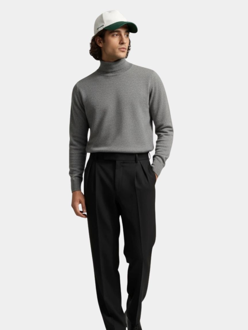 100% Merino Wool Turtleneck Sweater - Crown & Cuff