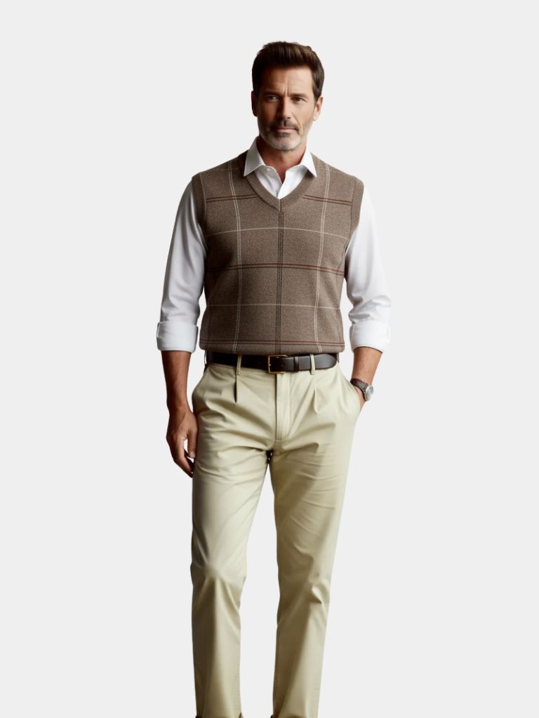 Academic Checkered Kinit Vest - Crown & Cuff