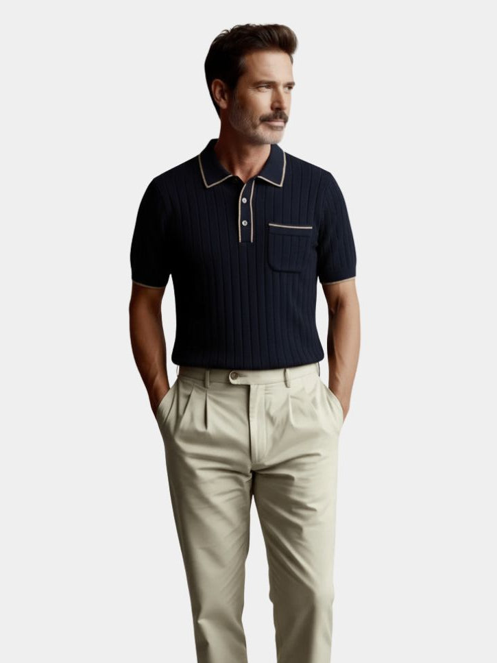 Old Money Knit Polo Shirt - Crown & Cuff