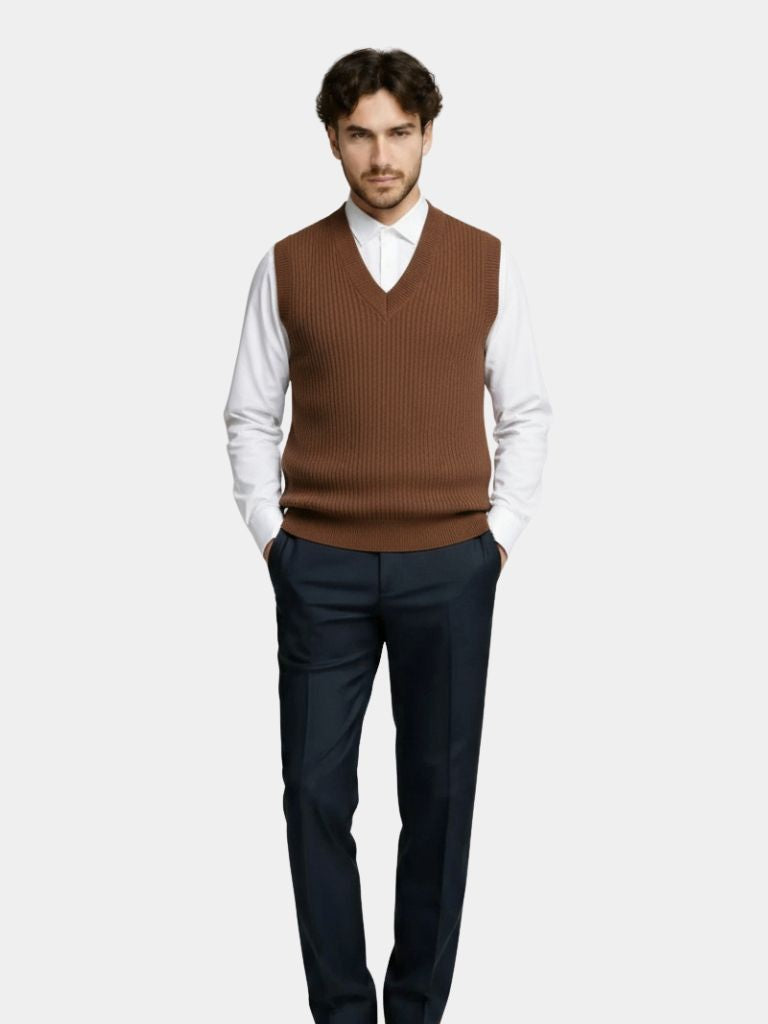 Knit Vest Waistcoat - Crown & Cuff