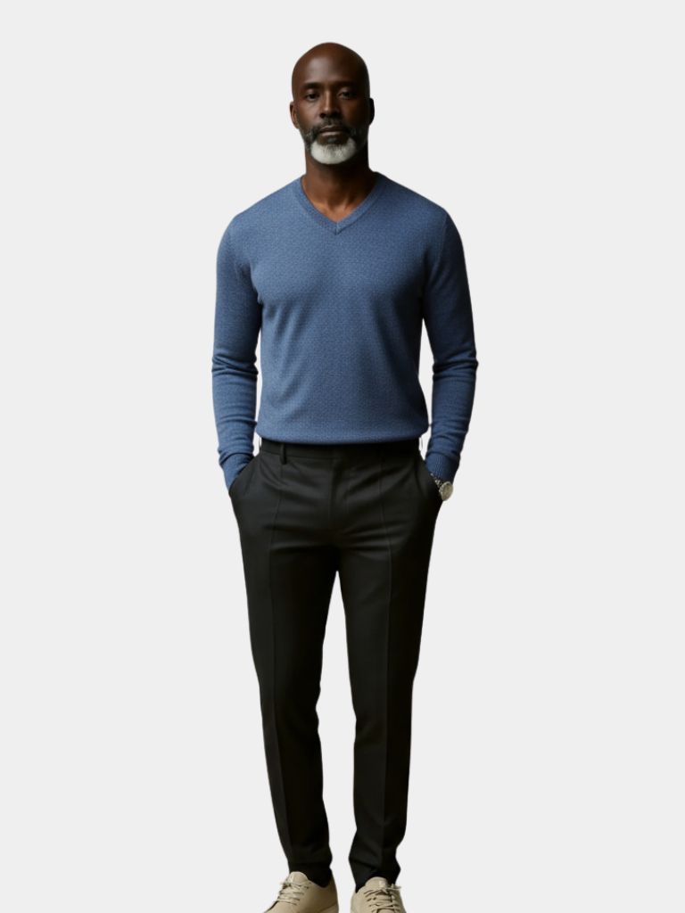 Cashmere V Neck Knitwear Sweater - Crown & Cuff