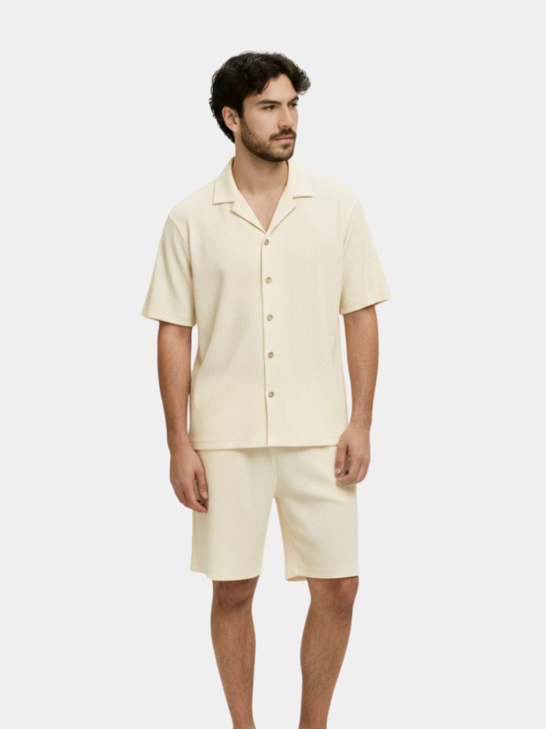 Minimalist Corduroy Set Shorts and Shirt - Crown & Cuff