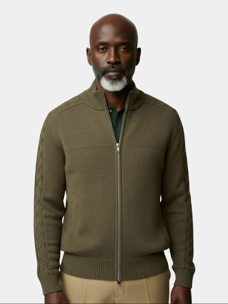 Cashmere Zip Sweater Knit Turtleneck - Crown & Cuff