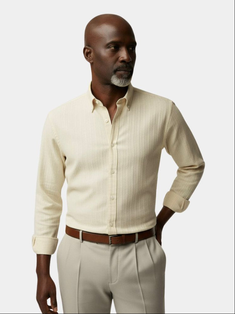 Striped Button Down Seersucker Shirt - Crown & Cuff