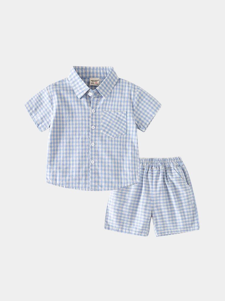 Petit Marquis Summer Check Set - Crown & Cuff Kids
