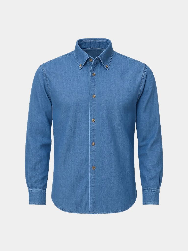 Elegant Denim Shirt - Crown & Cuff