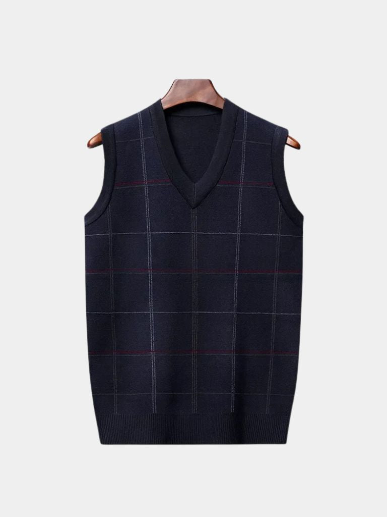 Academic Checkered Kinit Vest - Crown & Cuff