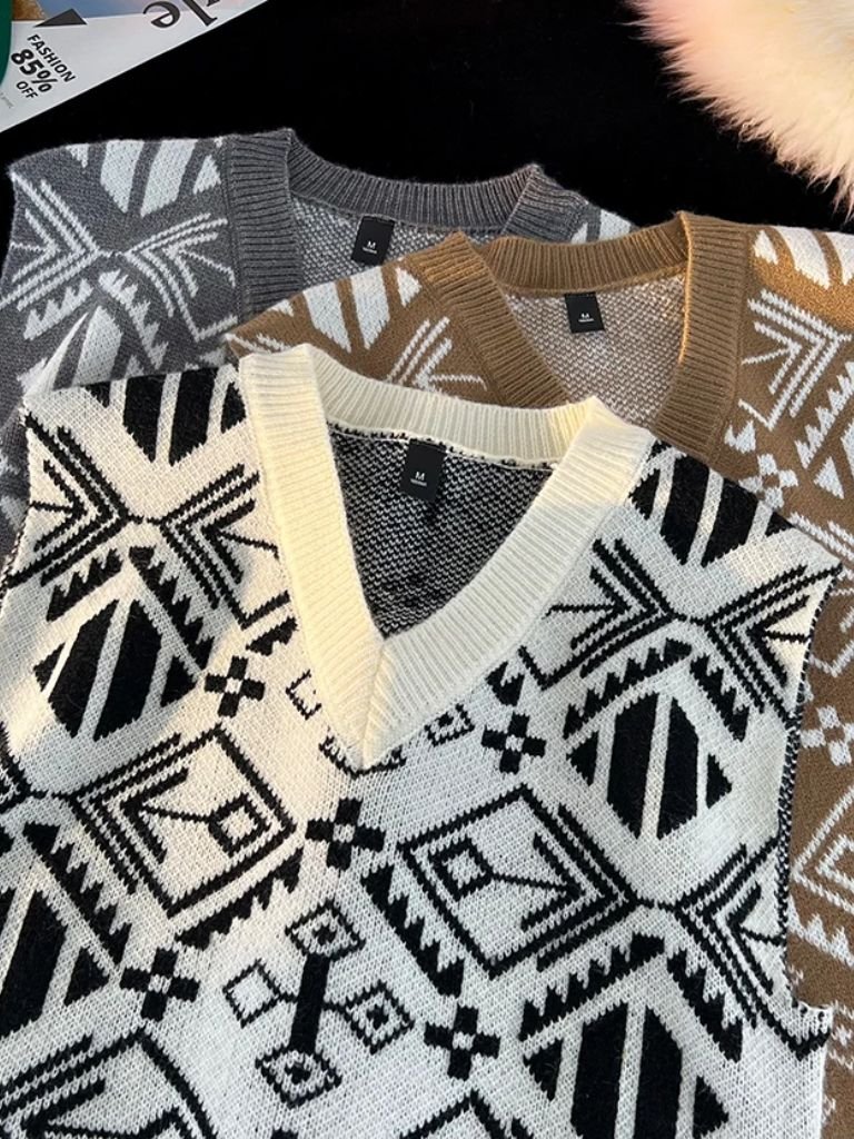 Academic Retro Knit Vest - Crown & Cuff