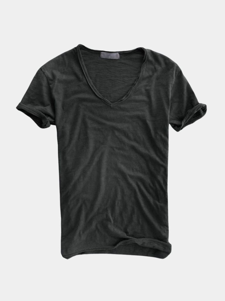 Albo Classic Linen V Neck T-Shirt – Crown & Cuff