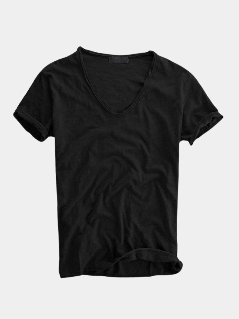 Albo Classic Linen V Neck T-Shirt – Crown & Cuff