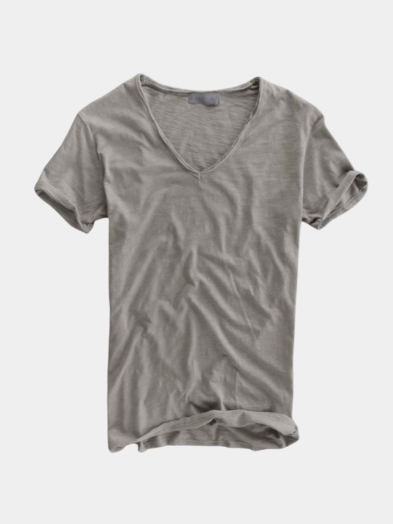 Albo Classic Linen V Neck T-Shirt – Crown & Cuff