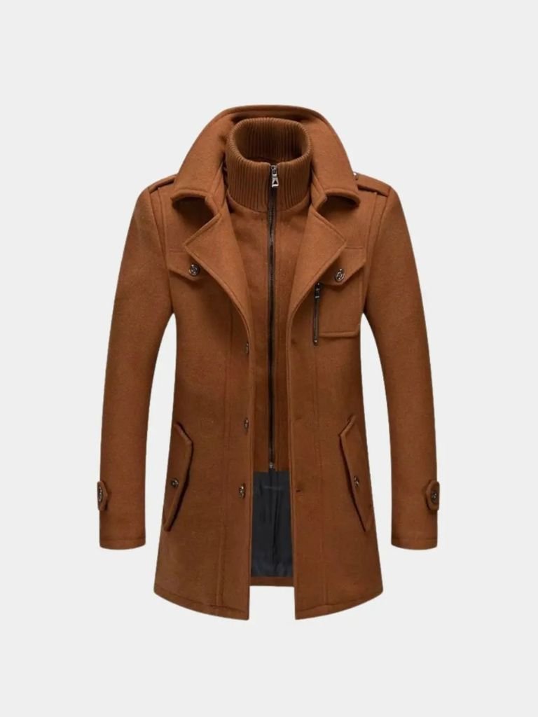 Aristocratic Black Wool Overcoat - Crown & Cuff