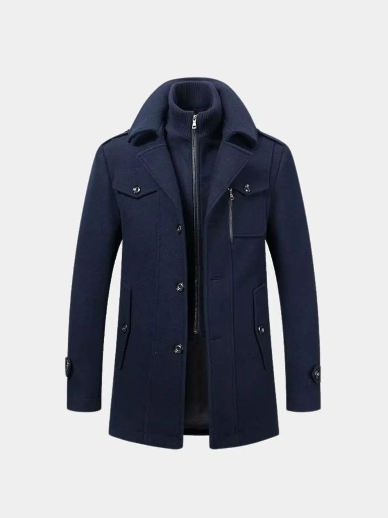 Aristocratic Black Wool Overcoat - Crown & Cuff