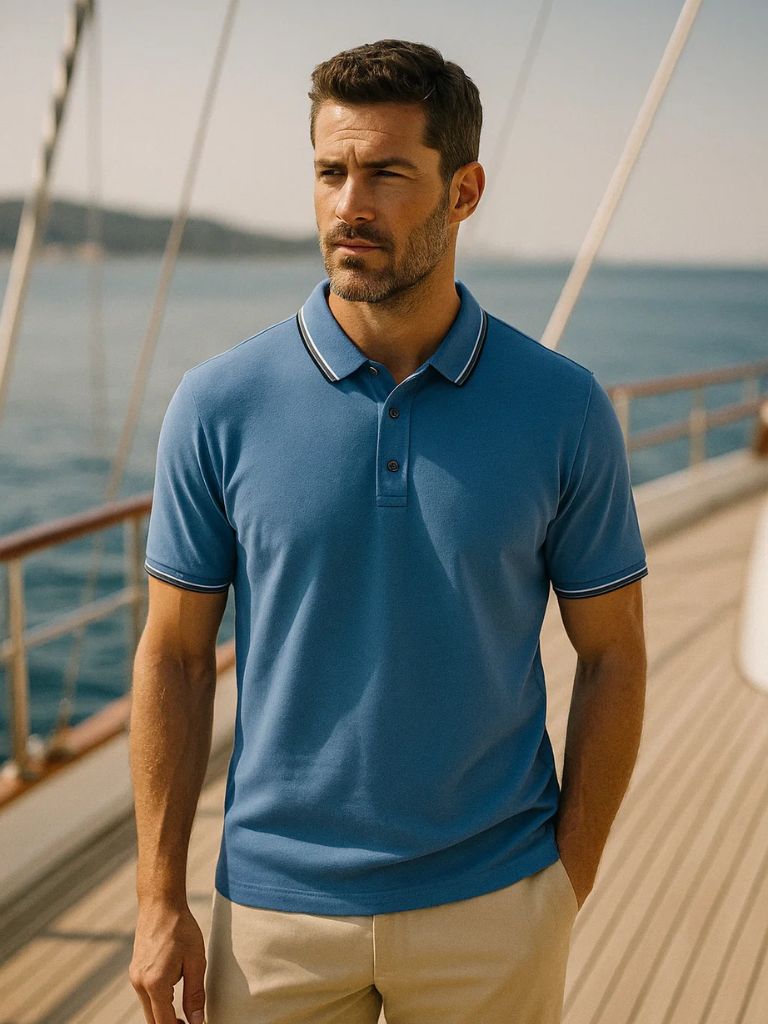 Azure Classic Polo – Crown & Cuff