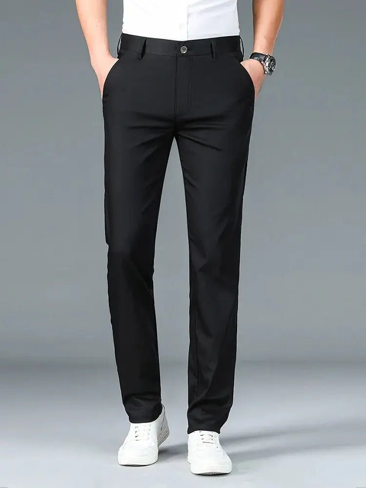 Bamboo Fiber Minimalist Straight Trousers - Crown & Cuff