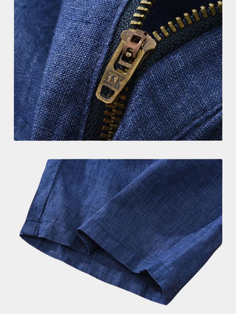 Bleu Horizon Linen Shorts - Crown & Cuff