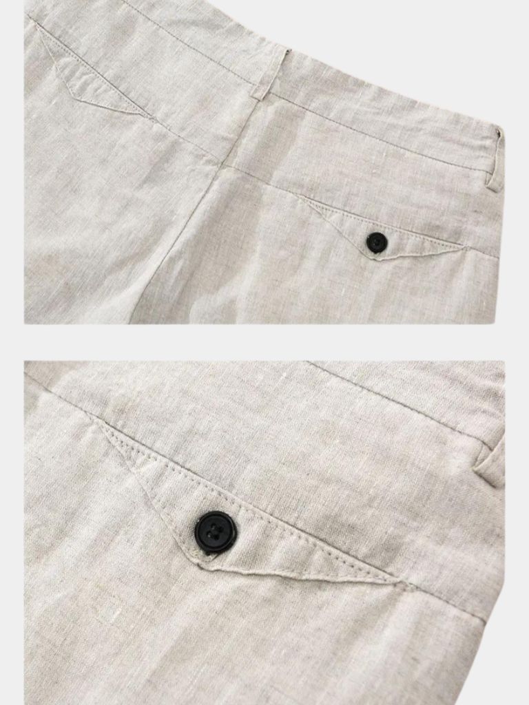 Bleu Horizon Linen Shorts - Crown & Cuff