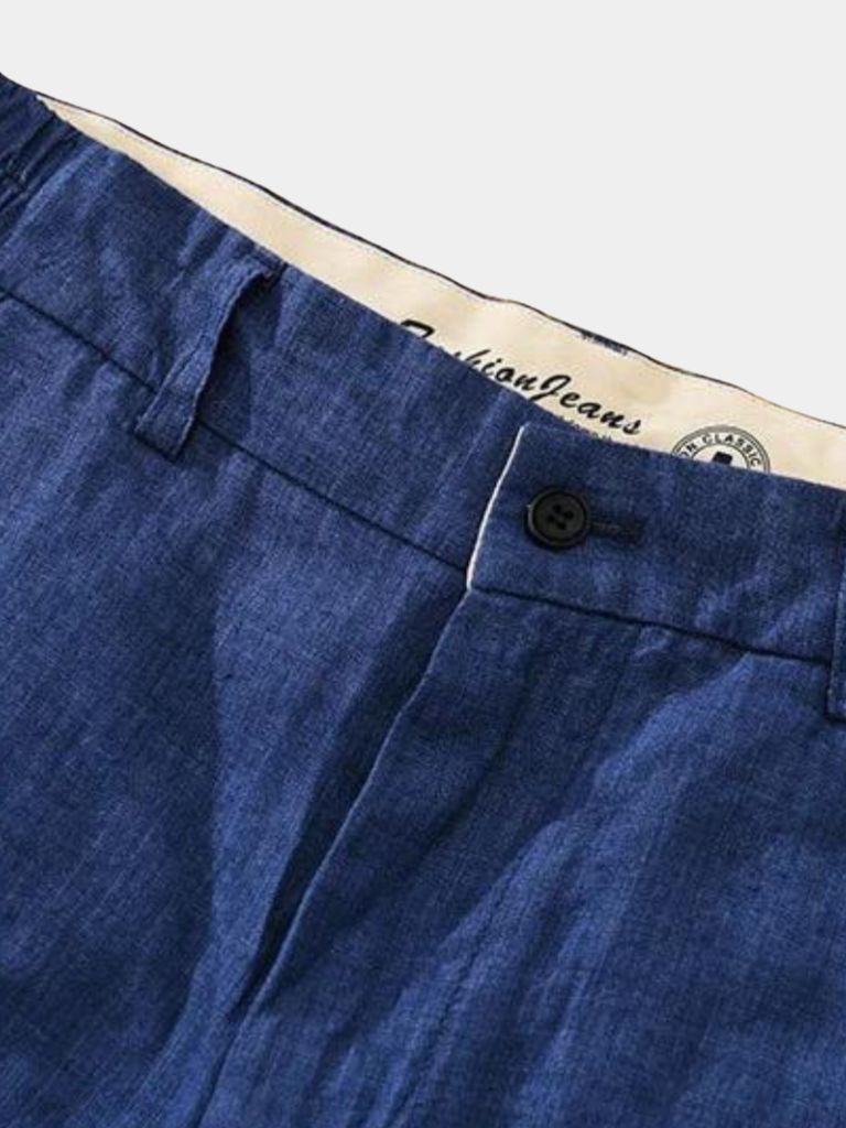 Bleu Horizon Linen Shorts - Crown & Cuff