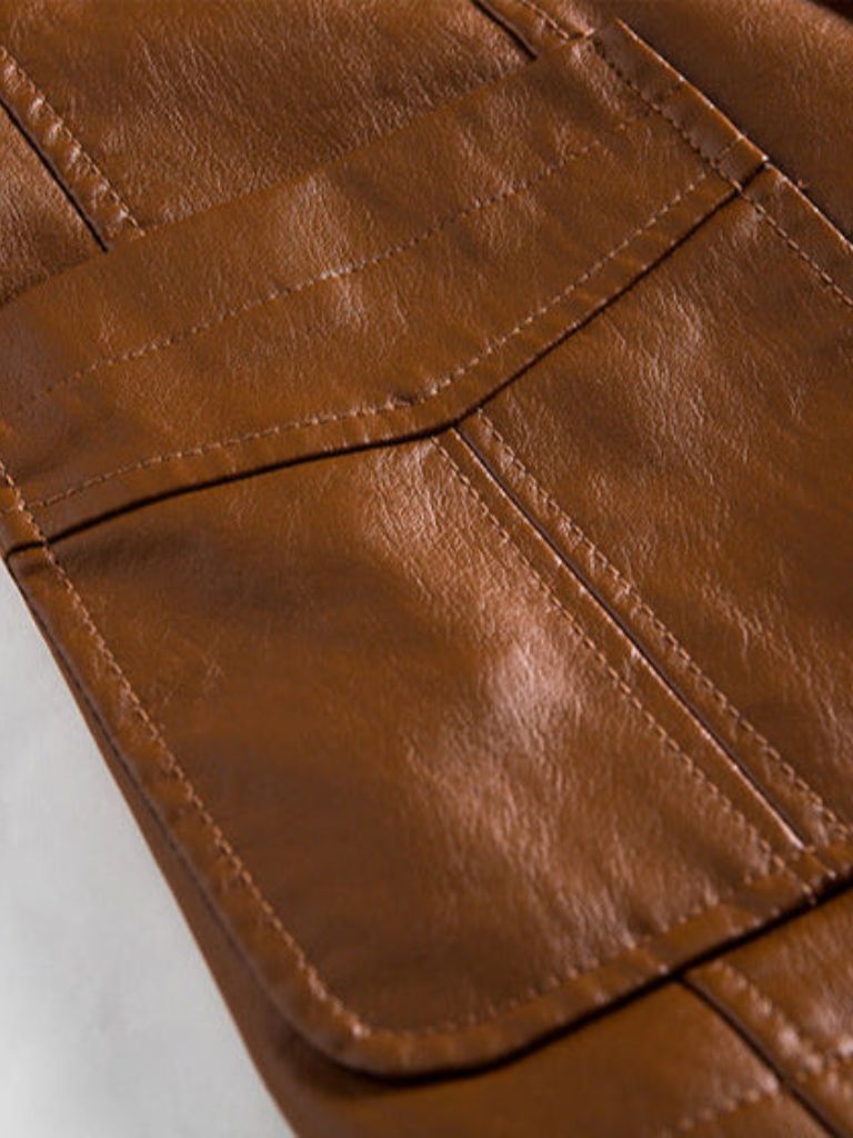 Bold Caramel Leather Jacket - Crown & Cuff