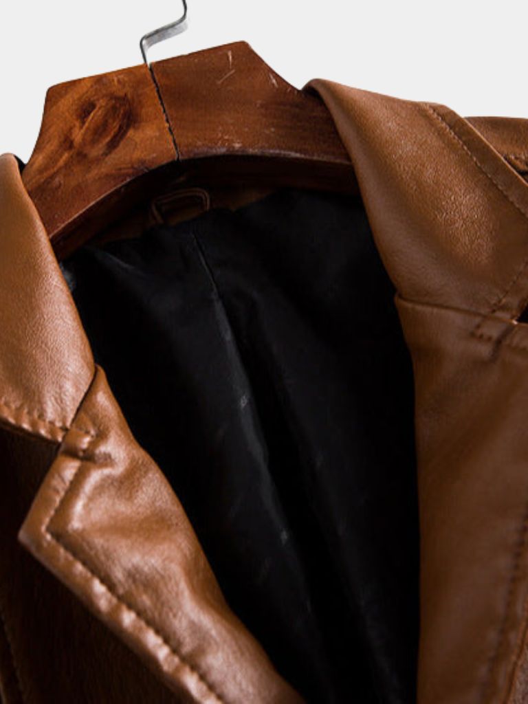 Bold Caramel Leather Jacket - Crown & Cuff