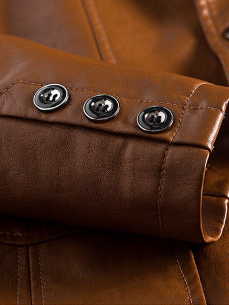 Bold Caramel Leather Jacket - Crown & Cuff