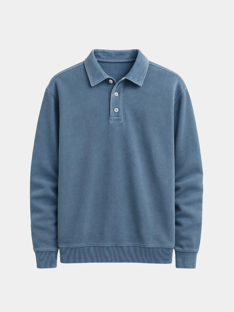 Canyon Mist Long Sleeve Polo Shirt – Crown & Cuff