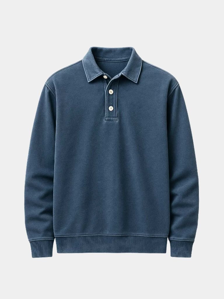Canyon Mist Long Sleeve Polo Shirt – Crown & Cuff