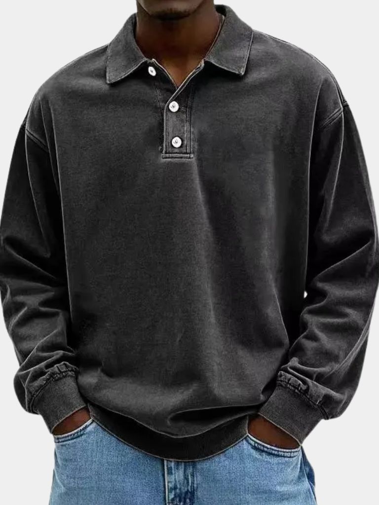 Canyon Mist Long Sleeve Polo Shirt – Crown & Cuff