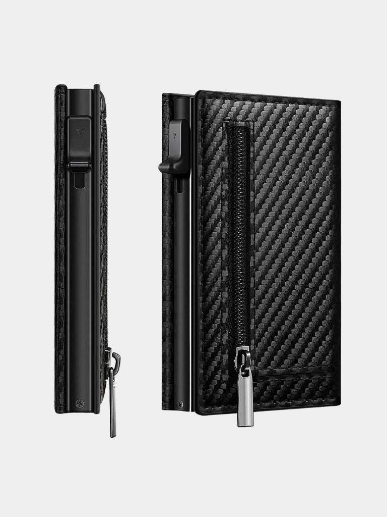 Carbon Fiber Wallet with Air Tag Holder RFID Blocking - Crown & Cuff