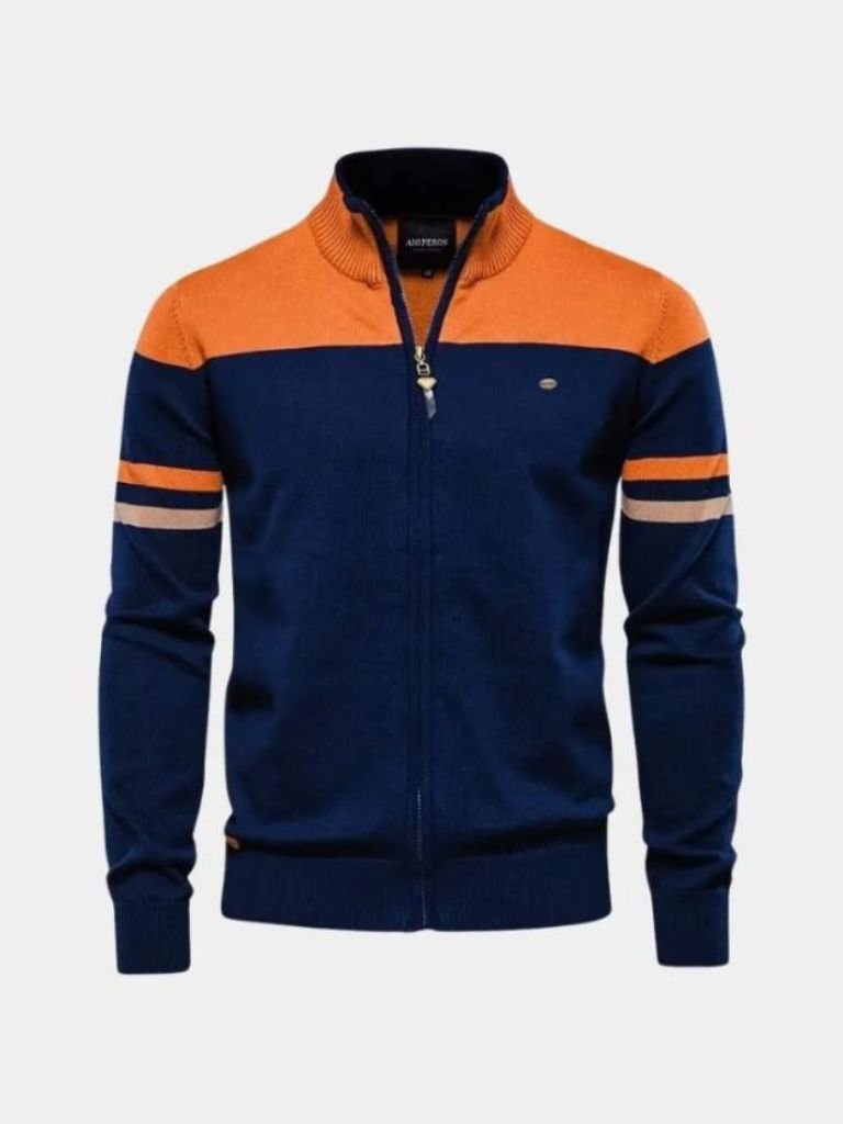 Cardigan Sweater Zipper Standing Collar Knitwear - Crown & Cuff