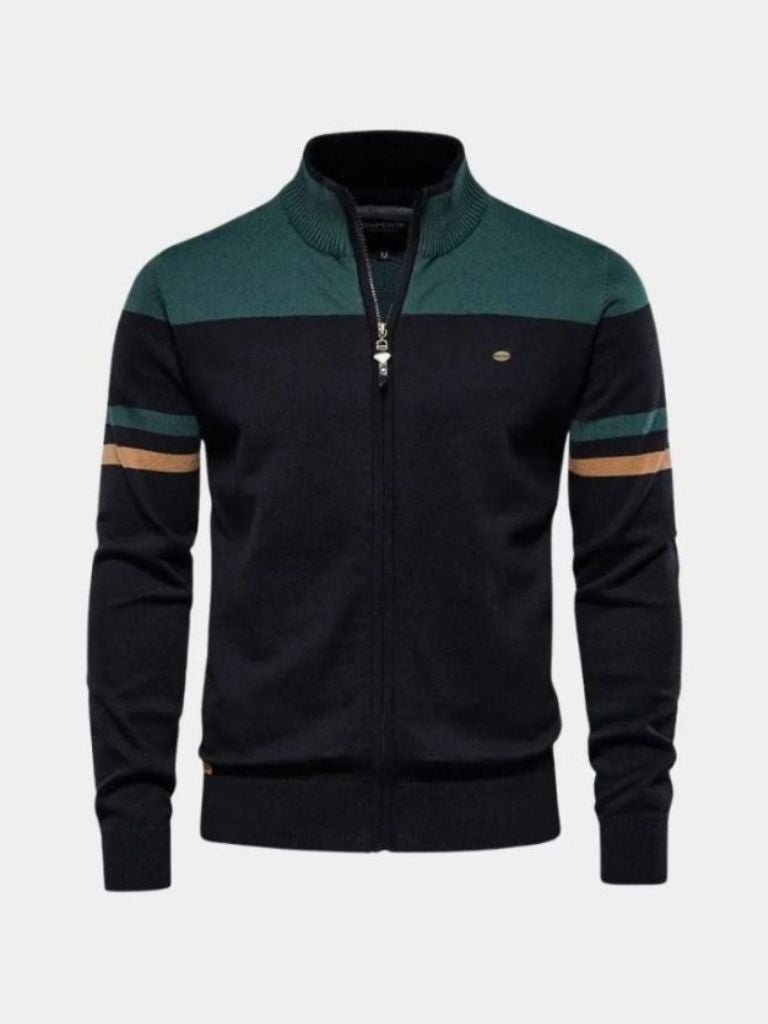 Cardigan Sweater Zipper Standing Collar Knitwear - Crown & Cuff