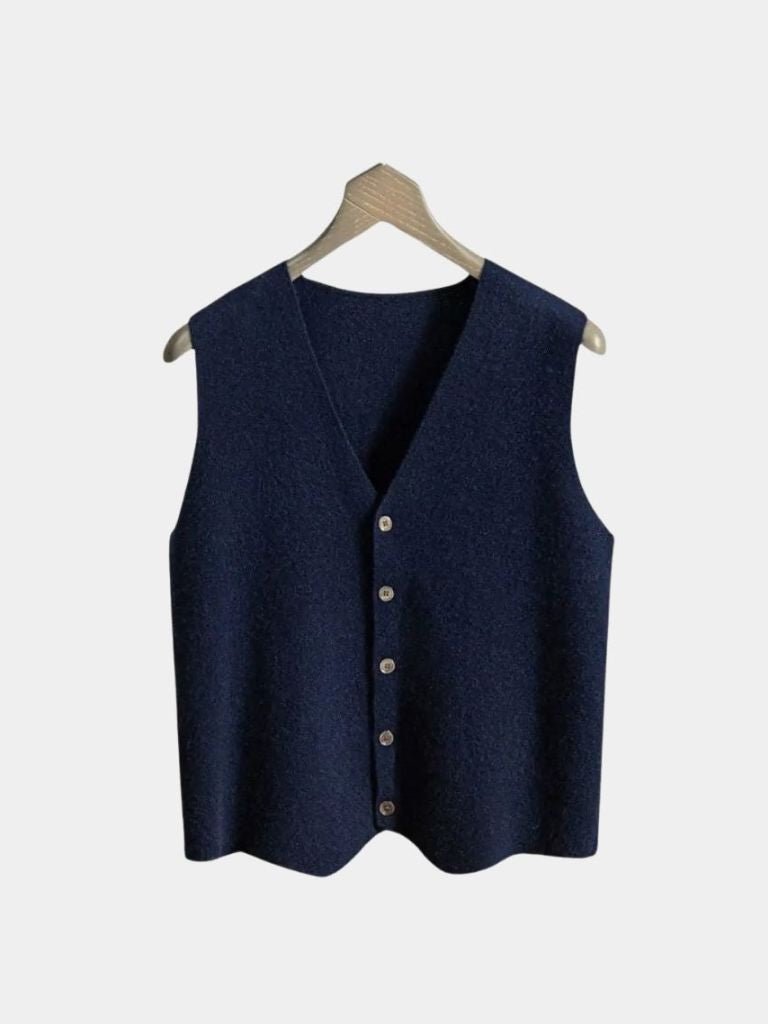 Cashmere Cardigan Vest - Crown & Cuff