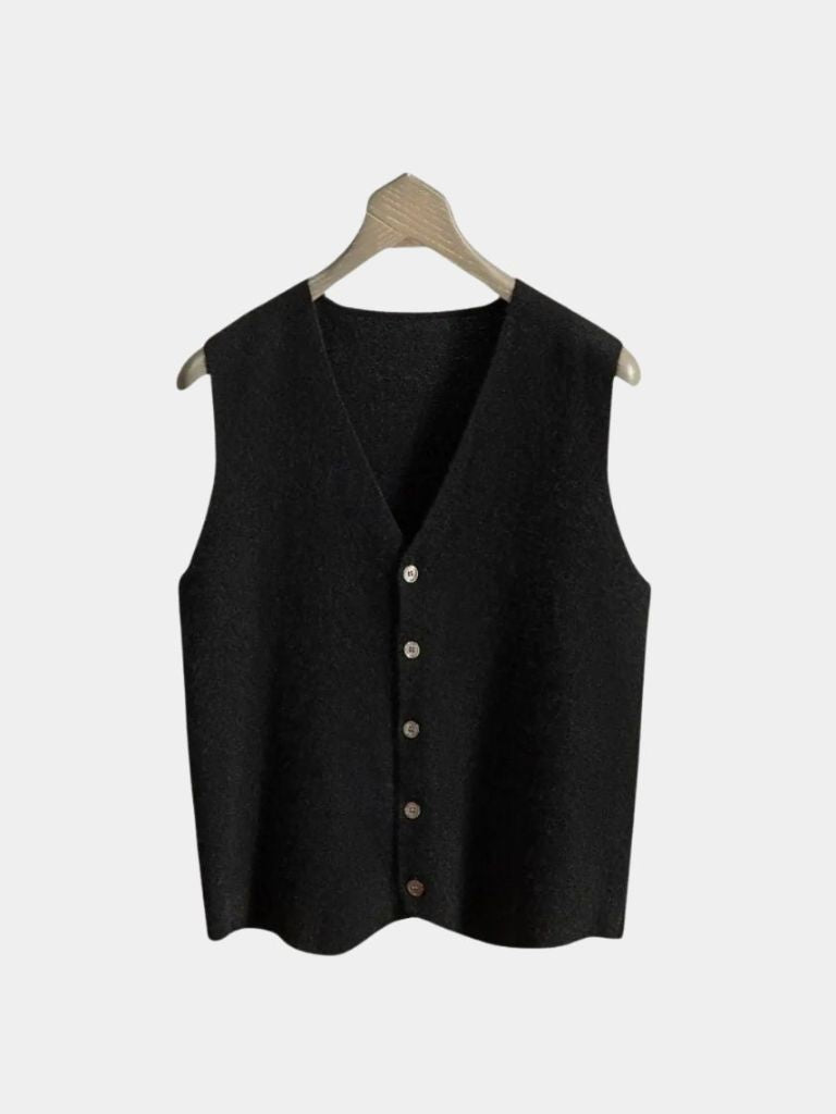 Cashmere Cardigan Vest - Crown & Cuff