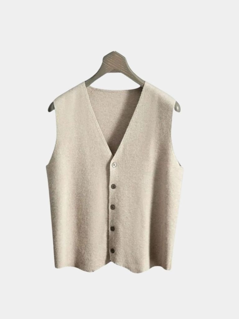 Cashmere Cardigan Vest - Crown & Cuff