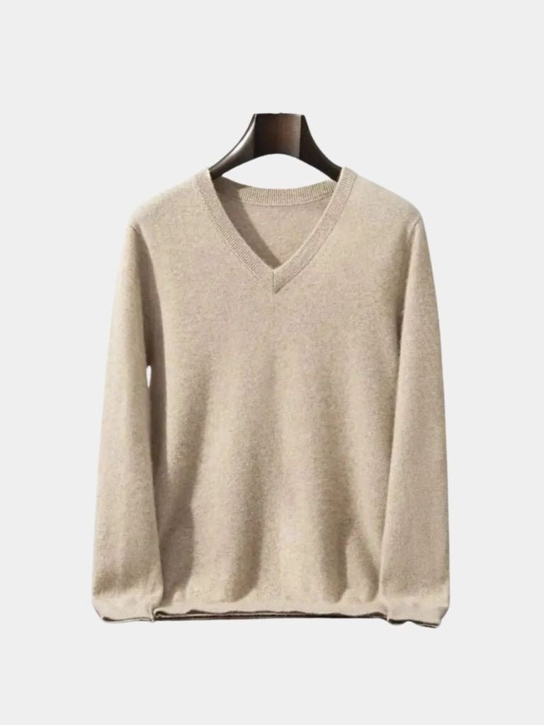 Cashmere V Neck Knitwear Sweater - Crown & Cuff