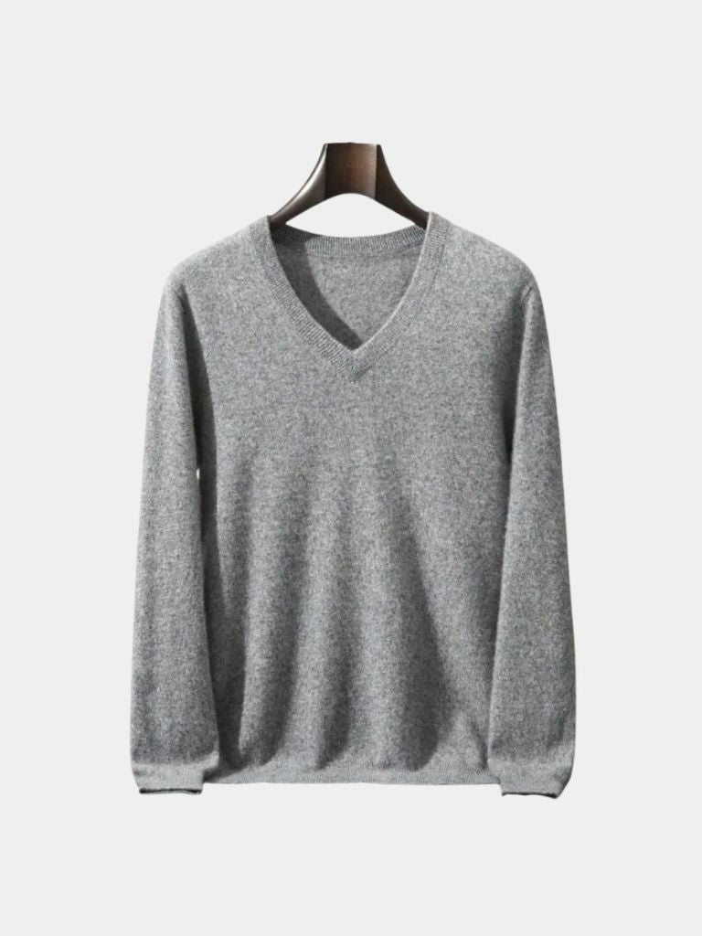 Cashmere V Neck Knitwear Sweater - Crown & Cuff