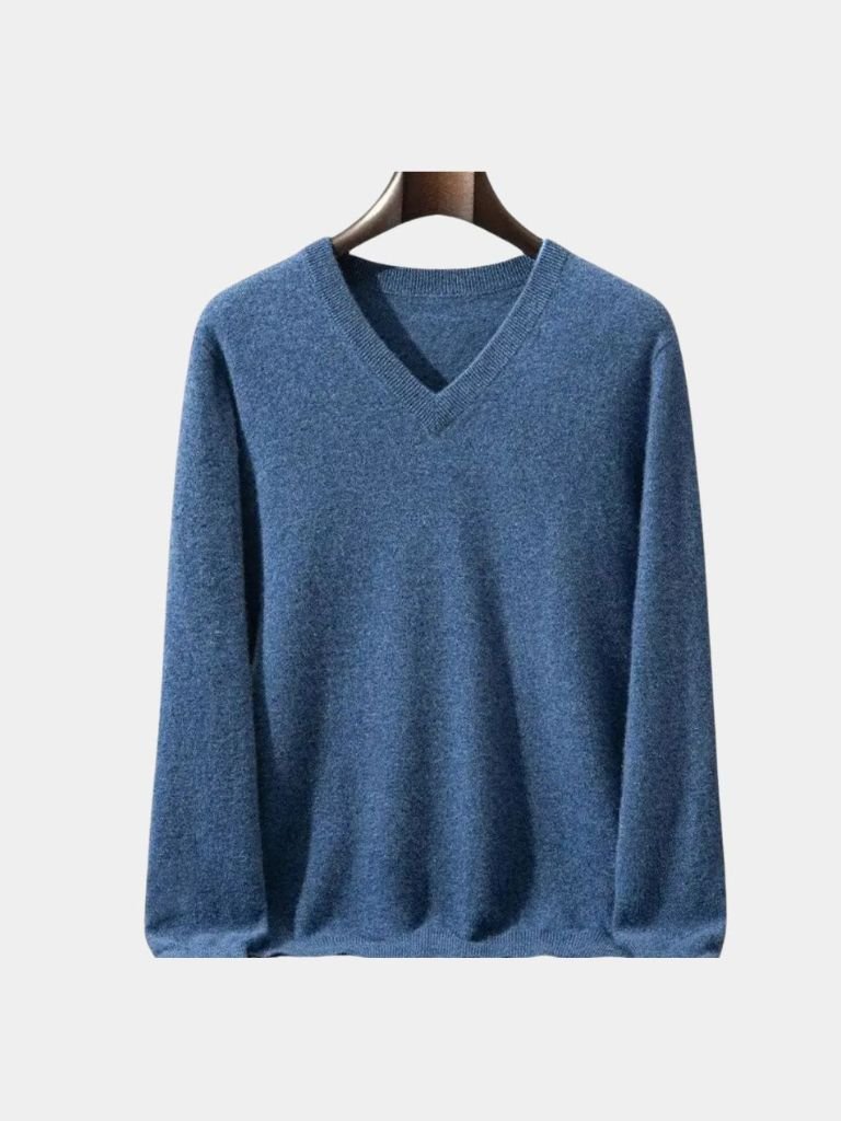 Cashmere V Neck Knitwear Sweater - Crown & Cuff
