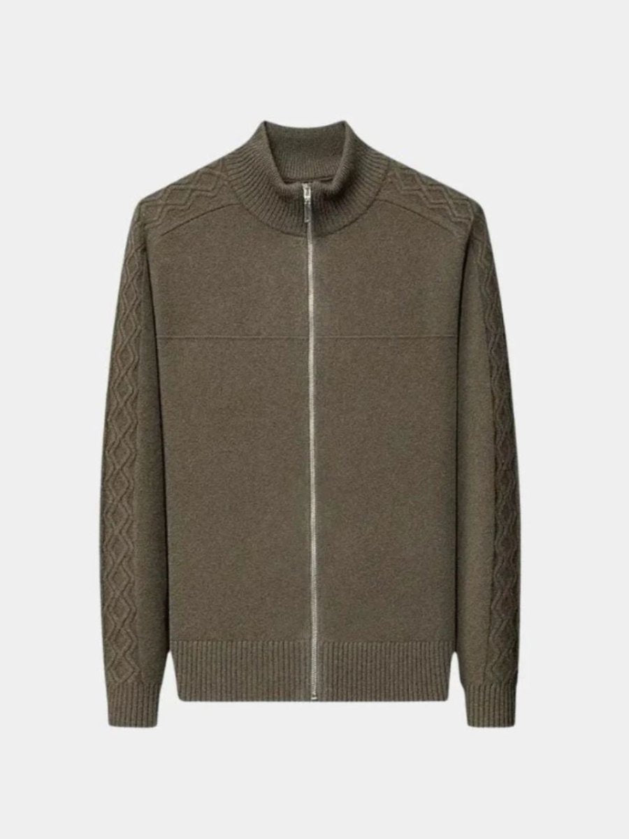 Cashmere Zip Sweater Knit Turtleneck - Crown & Cuff