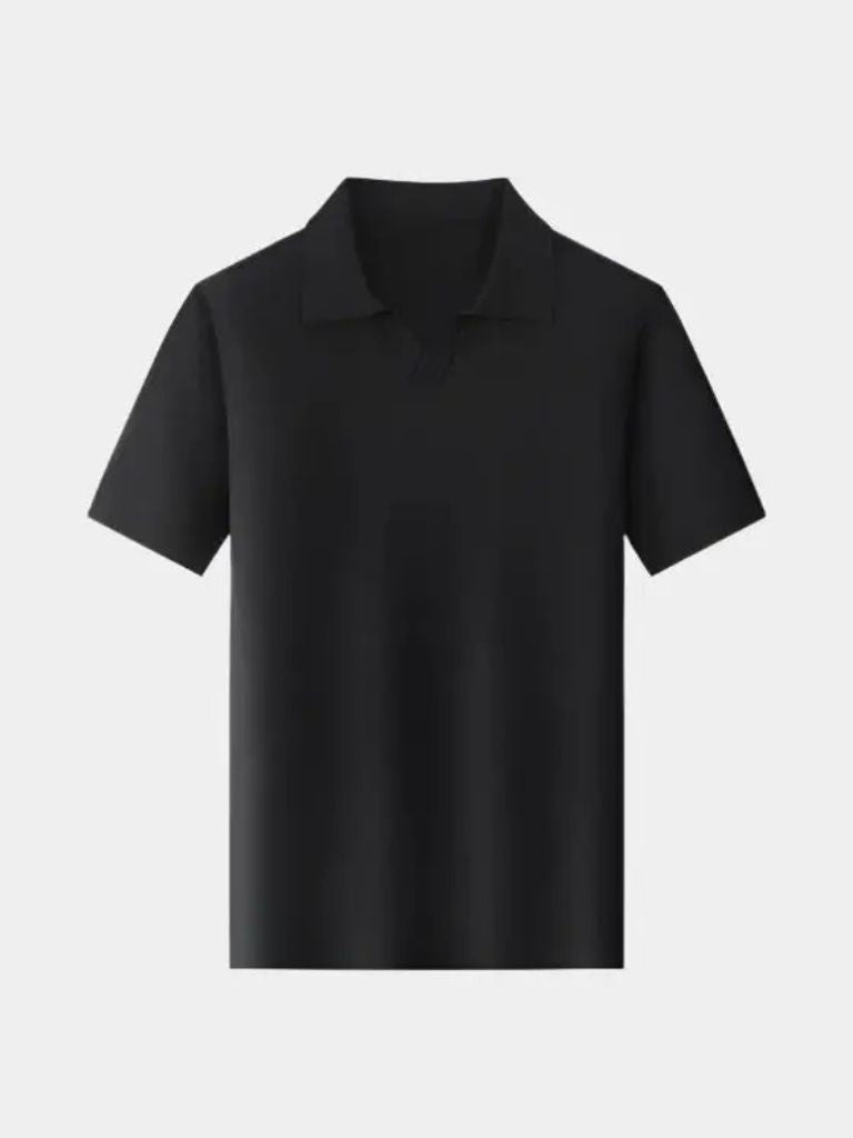 Casual Buttonless Knit Polo Shirt - Crown & Cuff