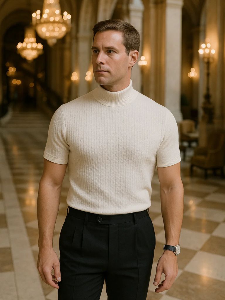 Casual Knit T-Shirt - Crown & Cuff