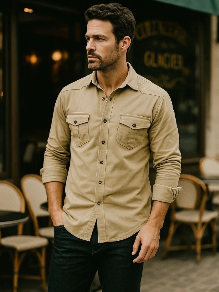 Casual Modern Men Shirt - Crown & Cuff