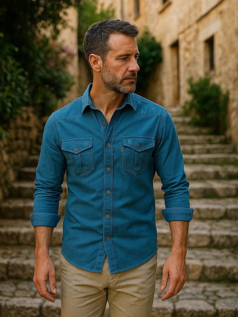 Casual Modern Men Shirt - Crown & Cuff