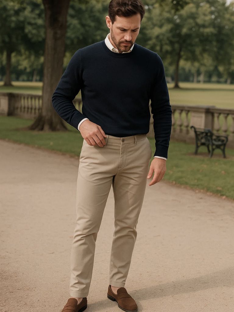 Casual Slim Fit Trousers - Crown & Cuff